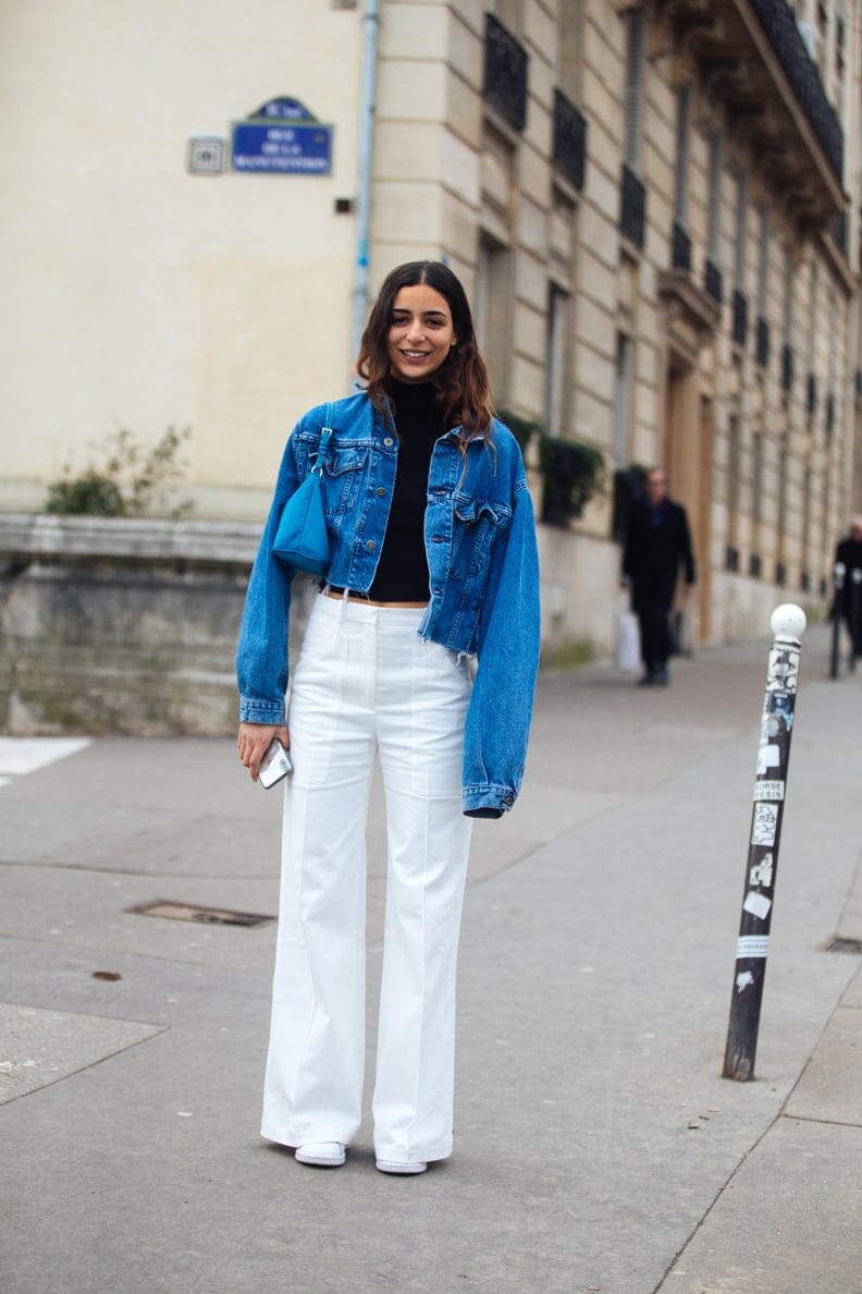 Wide-Leg Pants With a Cropped Jean Jacket