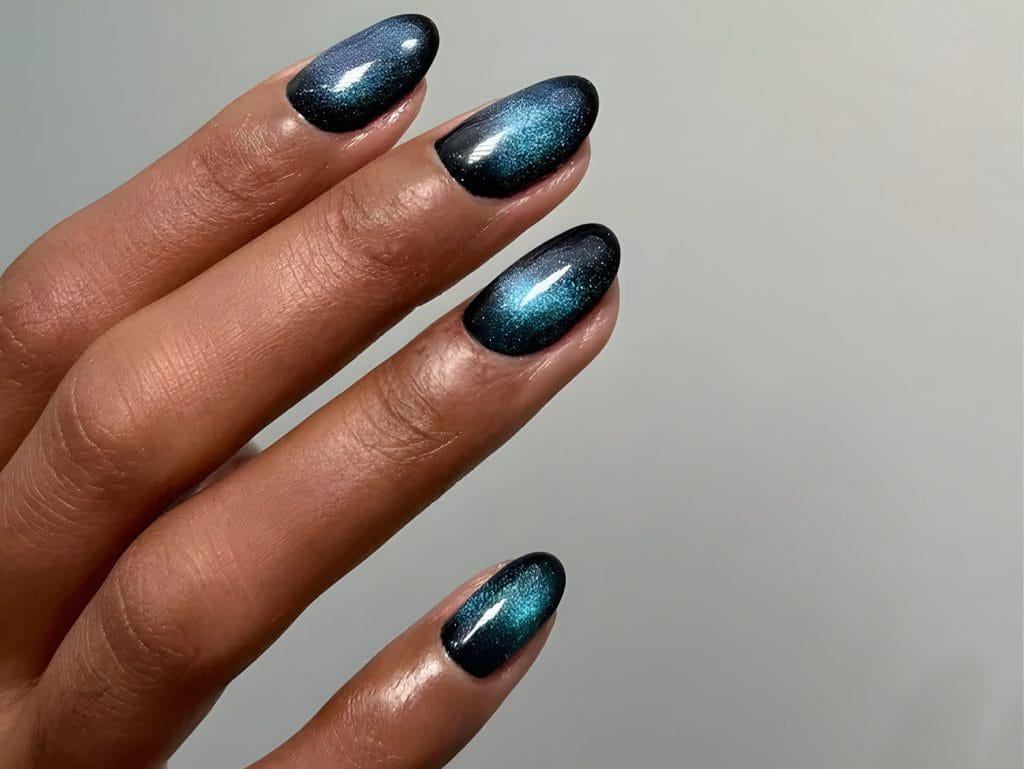 15 Blue Velvet Nail Options That Highlight the Power of Metallic Manis